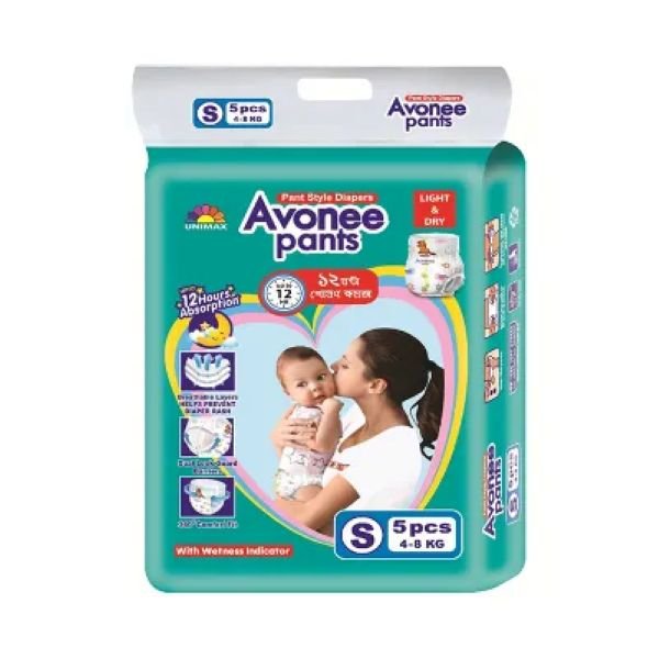 Avonee Baby Diaper Pants S (4-8 kg) (5 pcs)